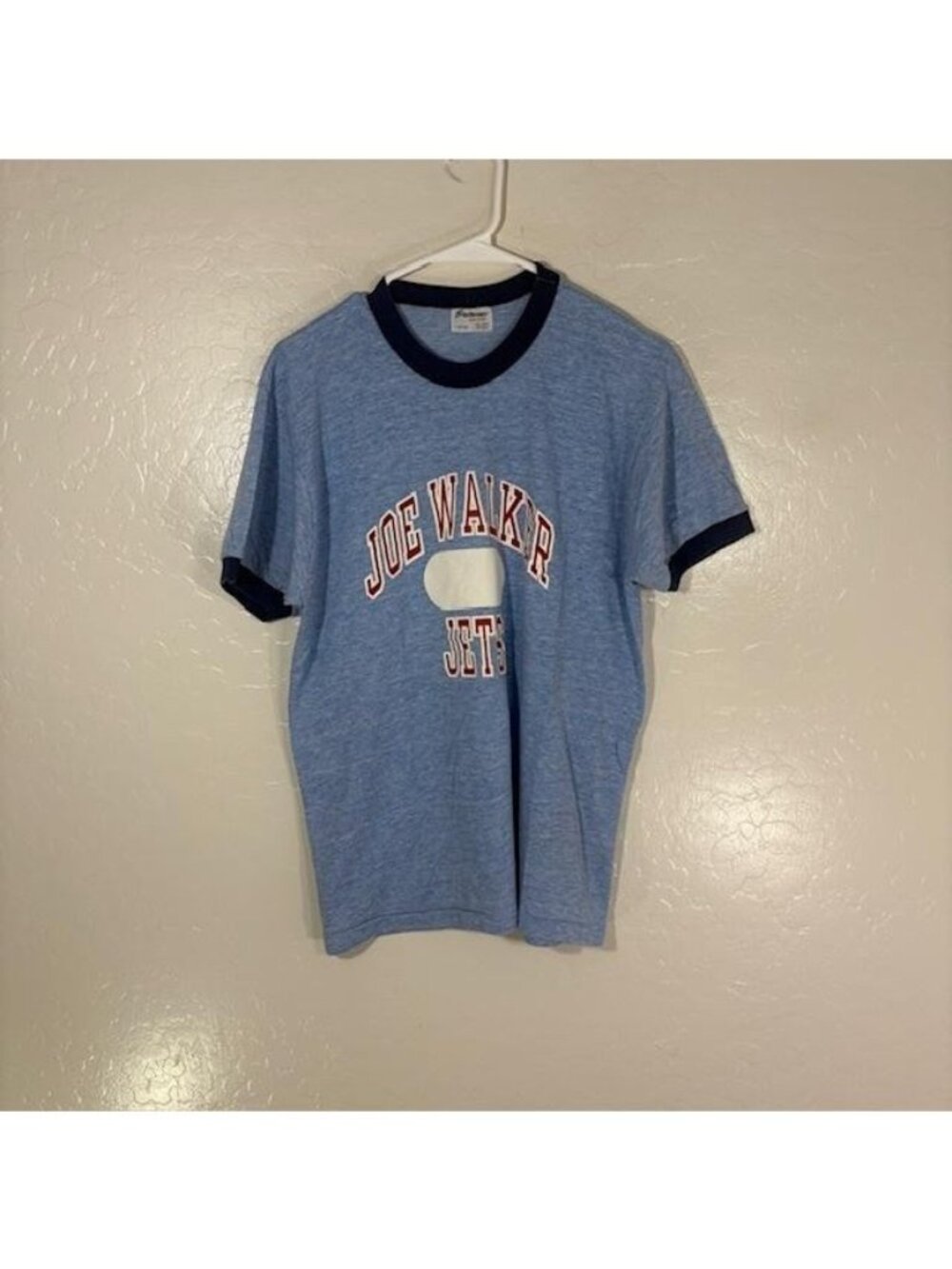Vintage Stedman Shirt Mens Large Blue Joe Walker Jets Ringer School Graphic Tee